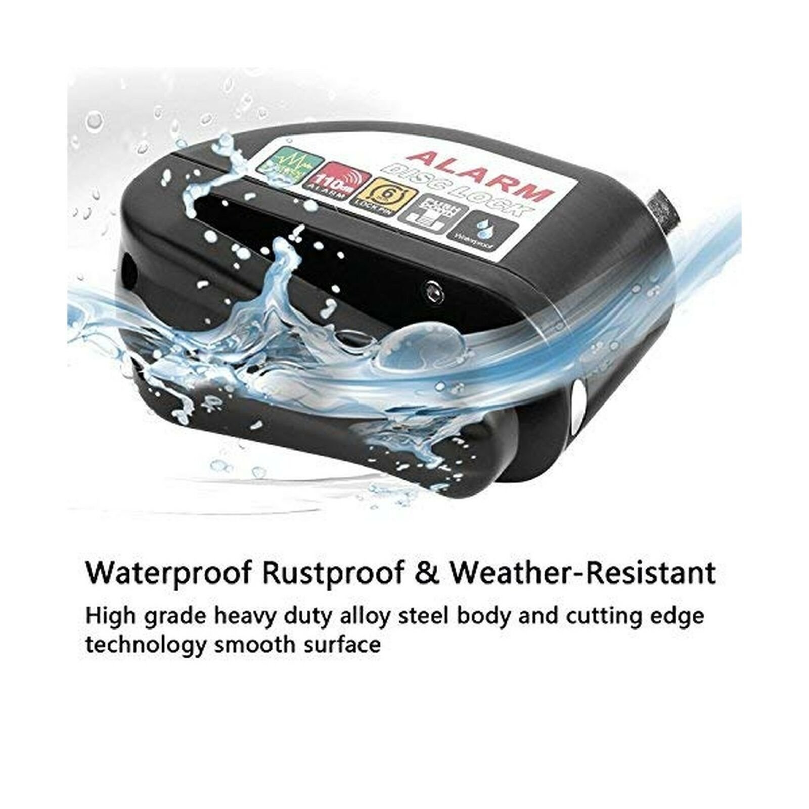 New Image Bike Cycle Bicycle Locks Disc Brake Motorcycle Lock W/ Loud Alarm Anti Theft Security For Electric Scooter Lock