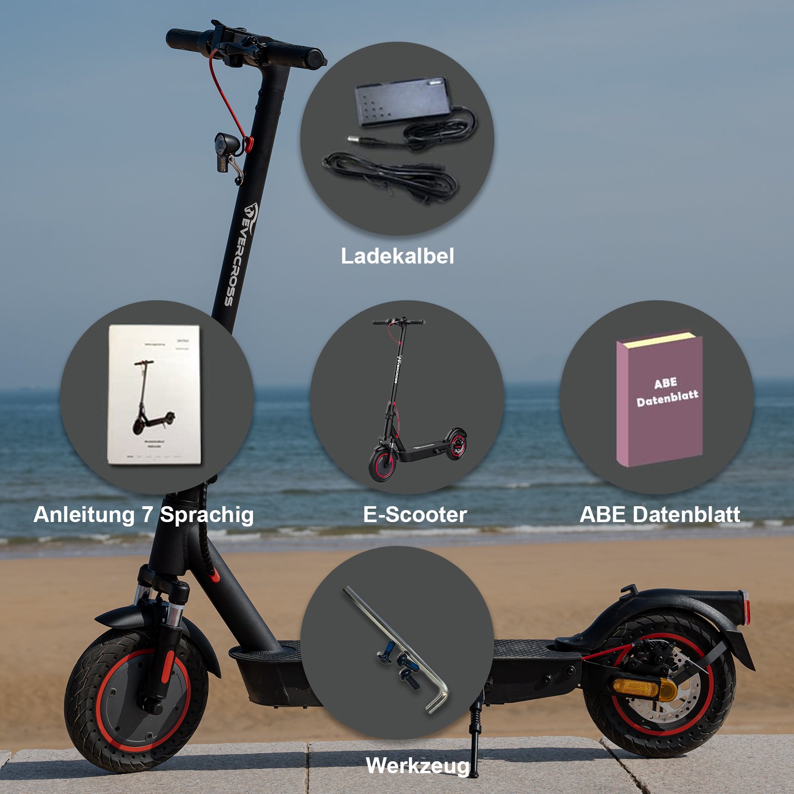 EVERCROSS low price self balancing electric scooter germany 400W 10.4AH lightweight folding electric mobility scooter abe