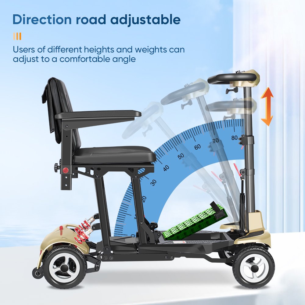 Long Distance Lithium Battery Travel Lightweight Mobility Electric Scooter Elderly Portable 4 Wheel Mobility Scooter