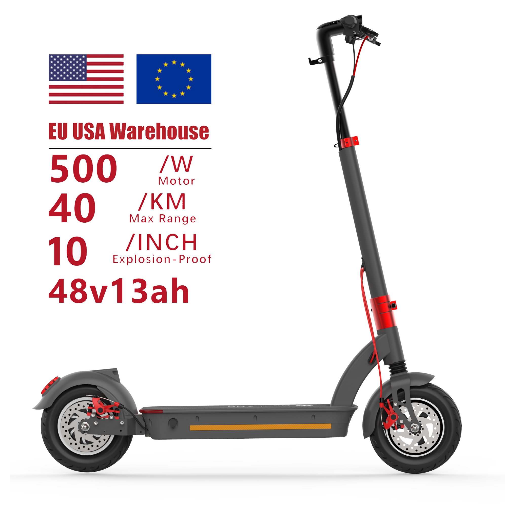 High Power Electric Soocers 500w 48v13ah Foldable Electric Scooters Adult