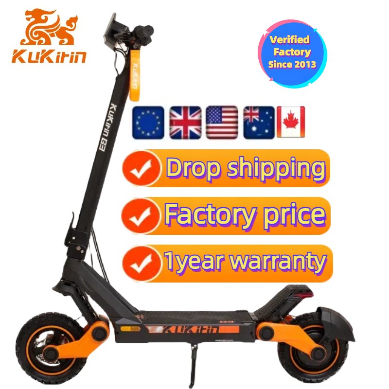 Kugoo Kirin G3 Two Wheel Double Motor High Performance Scooter Electric Chinese Made Adult 1200W Electric Scooter