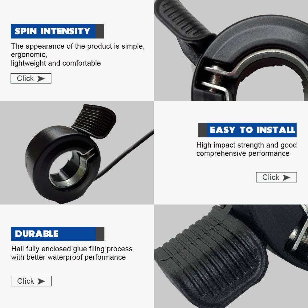 Electric Scooter Bicycle 130X Thumb Throttle ebike 3 Pin Waterproof SM Connector Electric Bike Accessories