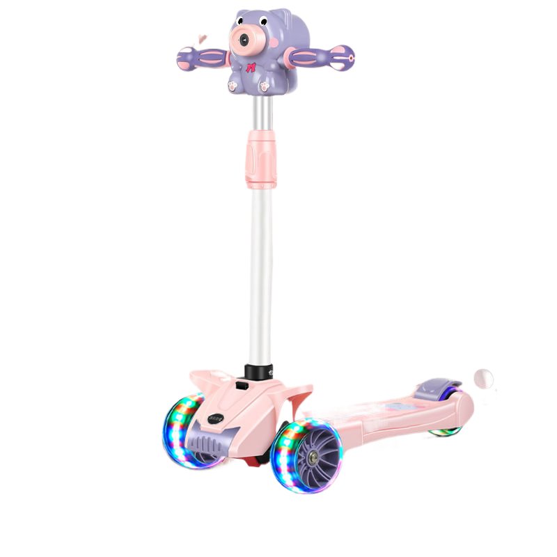 Scooters wholesale outdoors kids folding light balance scooter toys with plastic seat pu flashing wheel for toddler