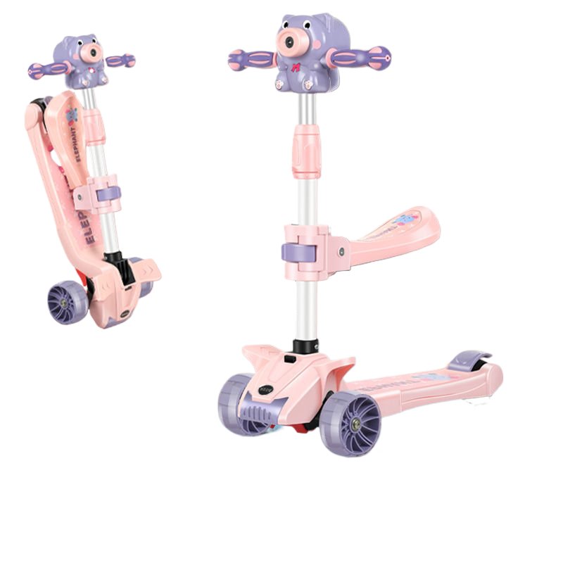 Scooters wholesale outdoors kids folding light balance scooter toys with plastic seat pu flashing wheel for toddler
