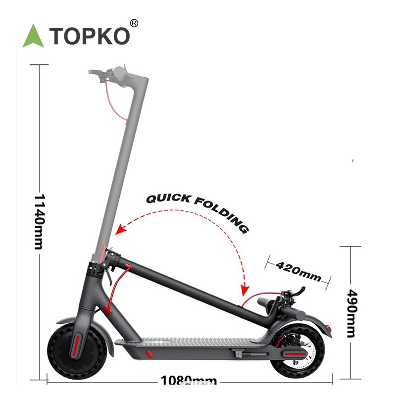 TOPKO 2024 popular balance Fold-able 350 -500W 8-10 Inch Wheels Powerful Adults & Kids Use Electric Scooter