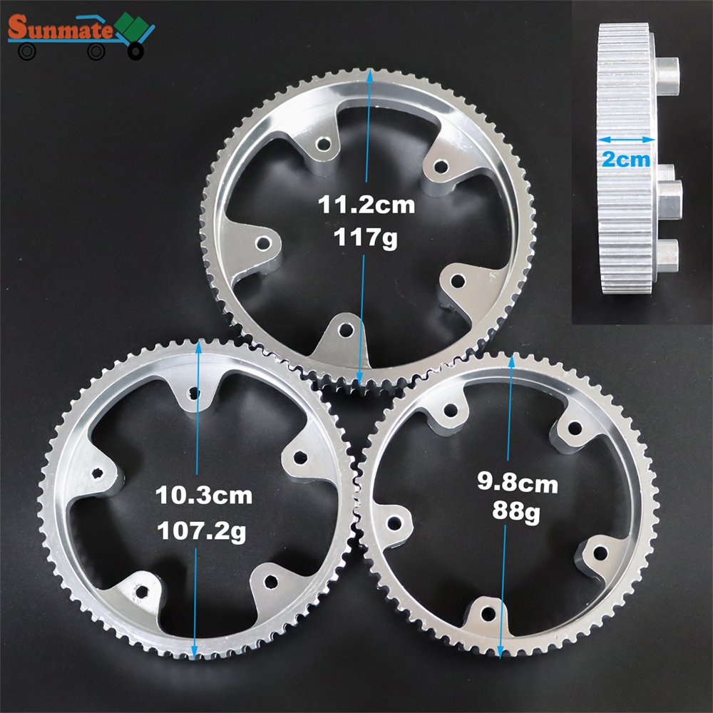 DIY Electric Skateboard Scooter Aluminum Plastic Driving Gear Flywheel Drive Belt Pulley Gearing