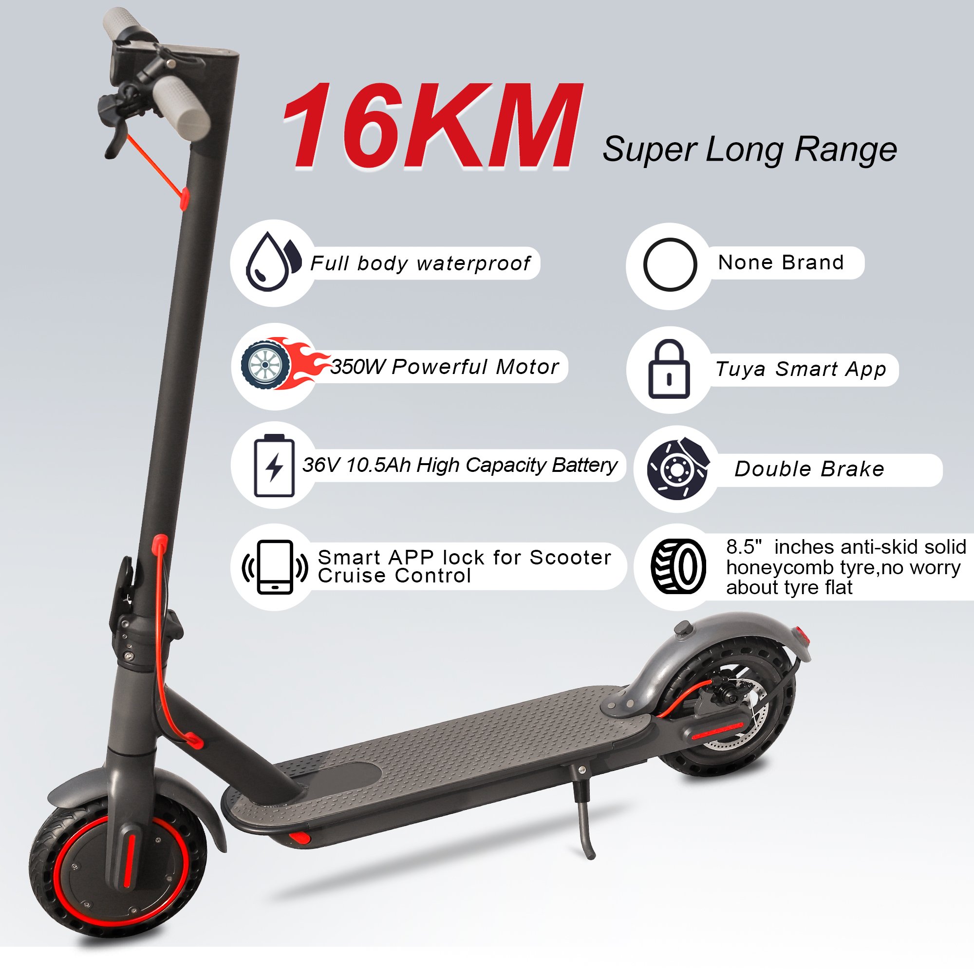 2024 new design cheap TUYA APP control e- bike 350w motor electric scooters two wheels electric scooter for adults