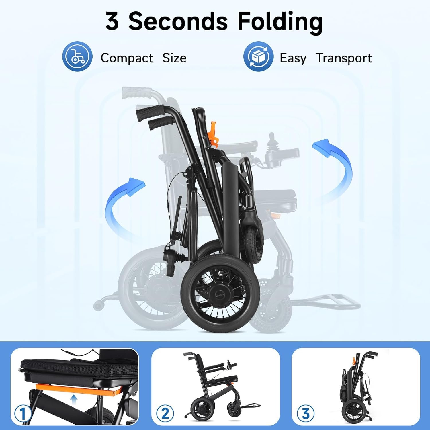 Travel Lightweight Power Motorized Mobility Scooters Electric 4 Wheels