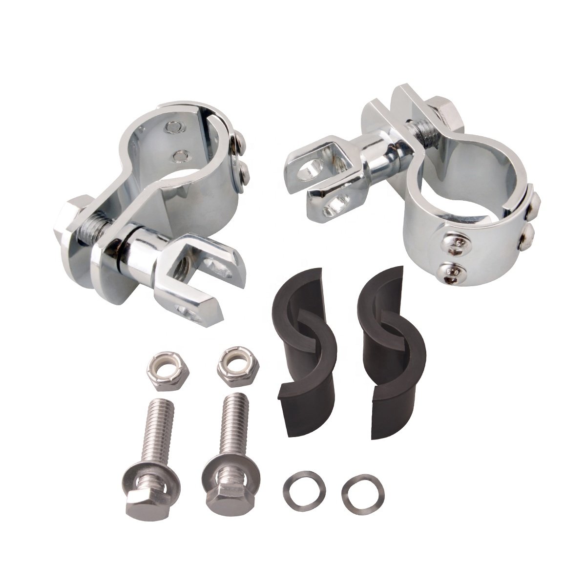 CNC Aluminum Motorcycle Part 8mm Universal Pedals Folded Footrest Footpeg For Motorcycles Mopeds Karts Scooters Chrome