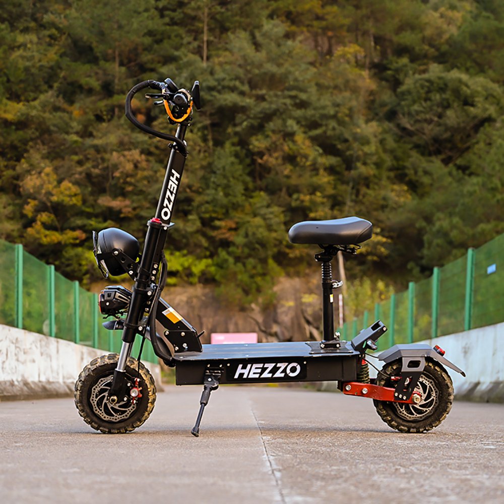 EU/USA warehouse 6000W dual motor 60V45Ah 11inch foldable electric scooter folding ebike with seat NFC APP long range e-scooter