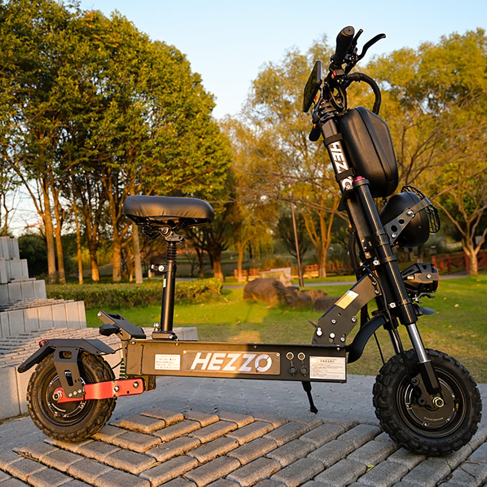 EU/USA warehouse 6000W dual motor 60V45Ah 11inch foldable electric scooter folding ebike with seat NFC APP long range e-scooter