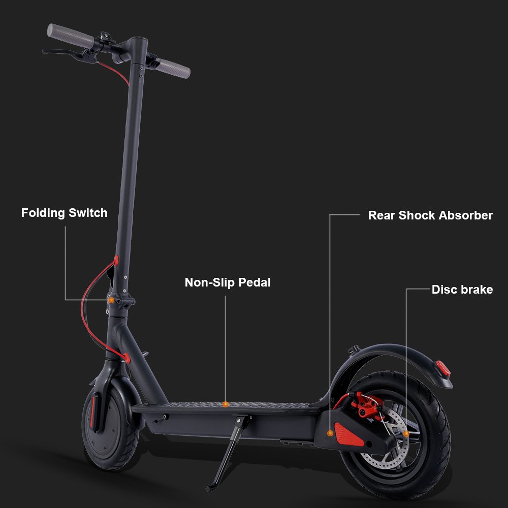 HEZZO 8.5Inch 36V 350W Electric Scooter 10.4Ah Long Range 35km/h High Speed Foldable HS-05 Electric Kick Escooter