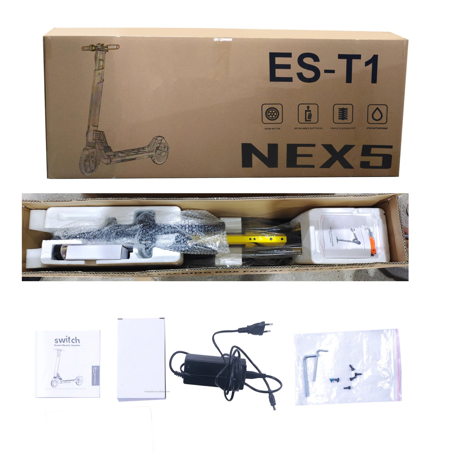 10 inch 36v 55-60km long range Scooters Electric 350W 500W Dual Battery E Scooter Eu Warehouse Powerful Adult Electric Scooters