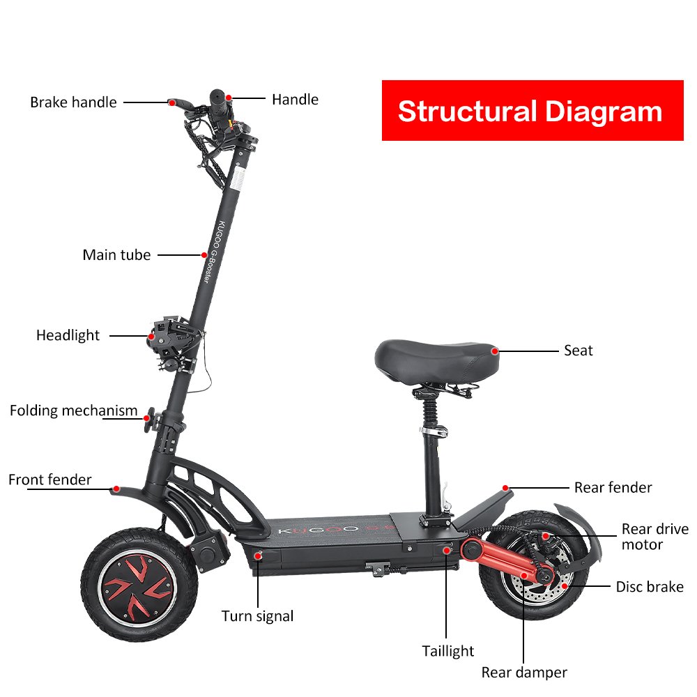 UK EU Dropshipping Strong power KUGOO G Booster e scooter 800w 23ah with fast speed electric scooters
