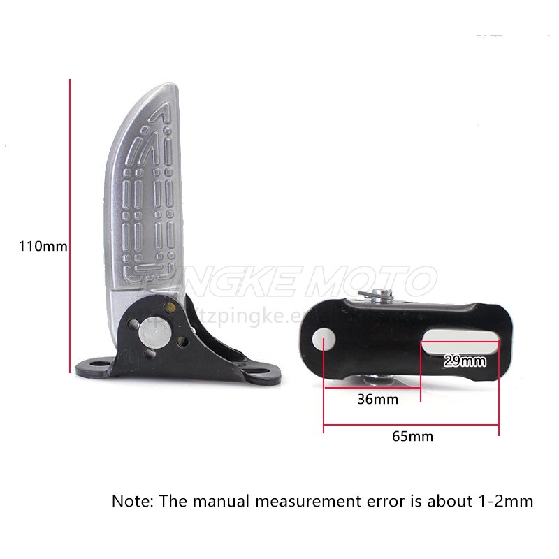 Comfortable Silver Aluminium Alloy Motorcycle Rear Passenger Footrest Pedal Electric Bicycle Parts Factory Direct Wholesale