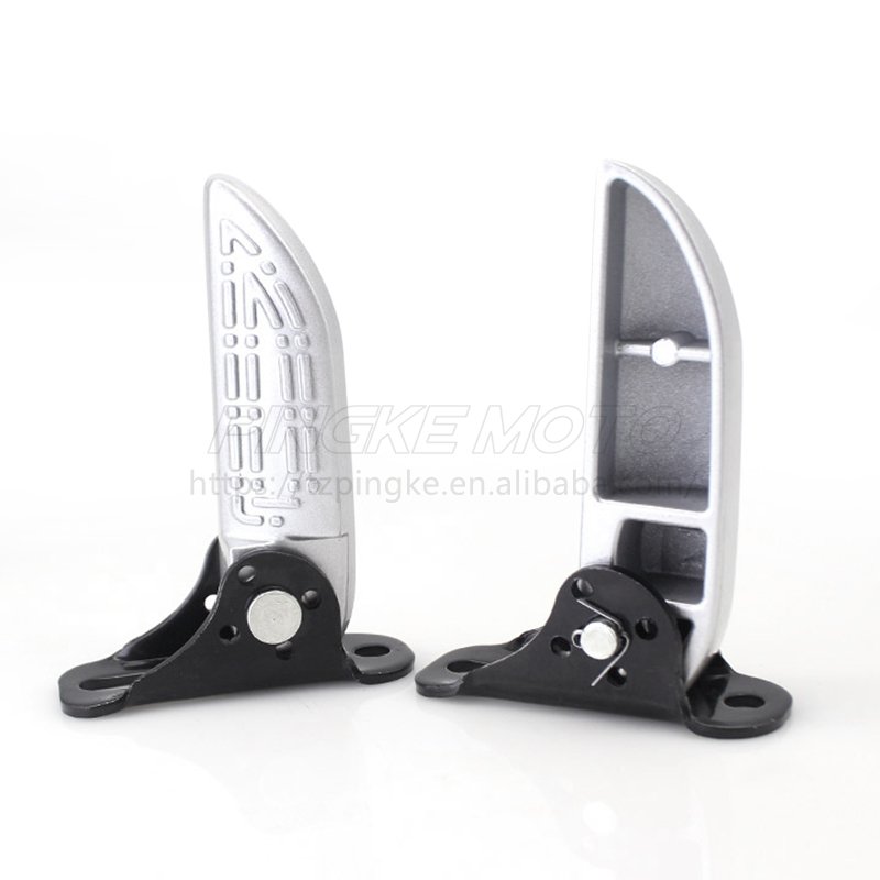 Comfortable Silver Aluminium Alloy Motorcycle Rear Passenger Footrest Pedal Electric Bicycle Parts Factory Direct Wholesale
