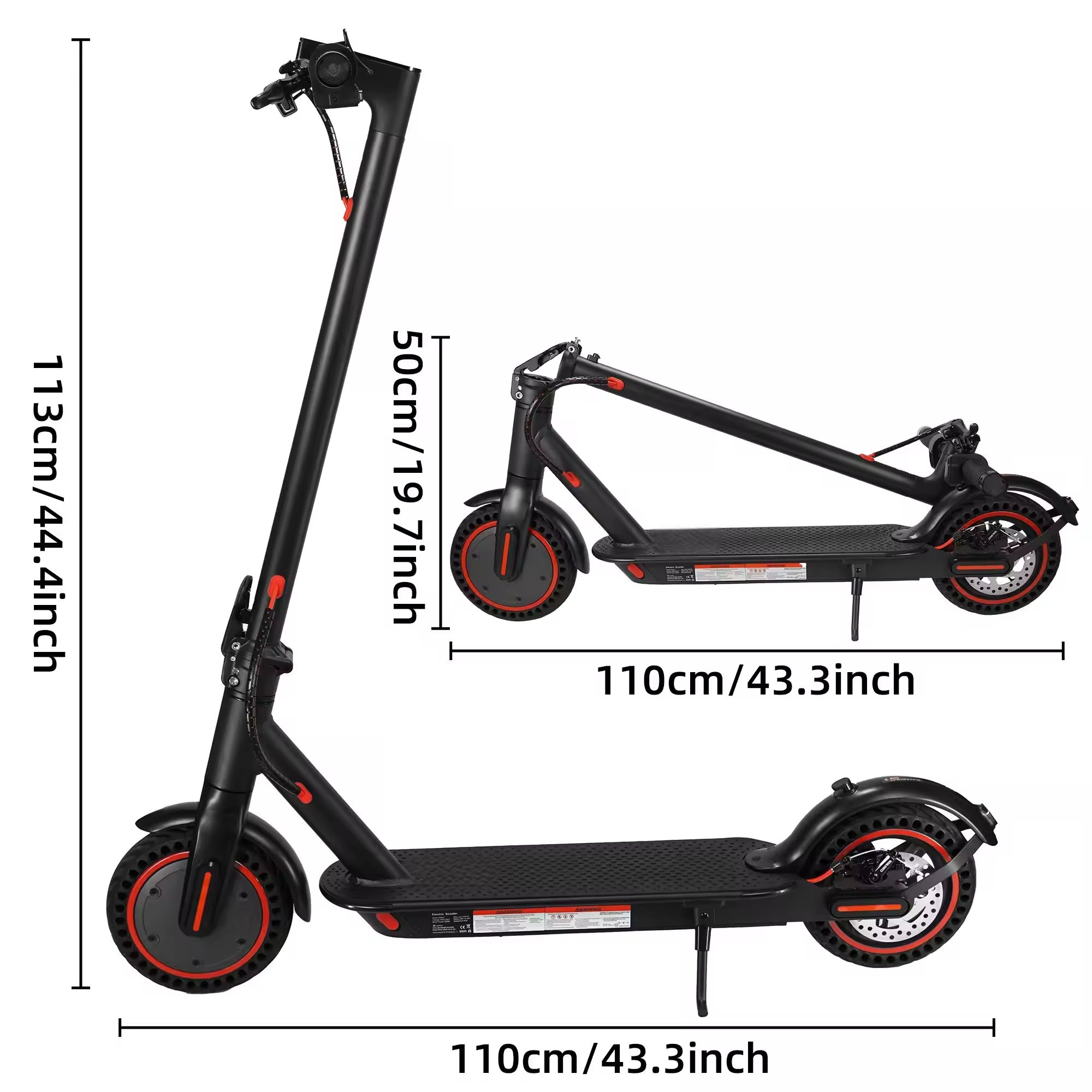 WQ-W4pro European Warehouse Straight hair 8.5inch 36V 10.4AH 350W foldable lightweight motor electric scooter