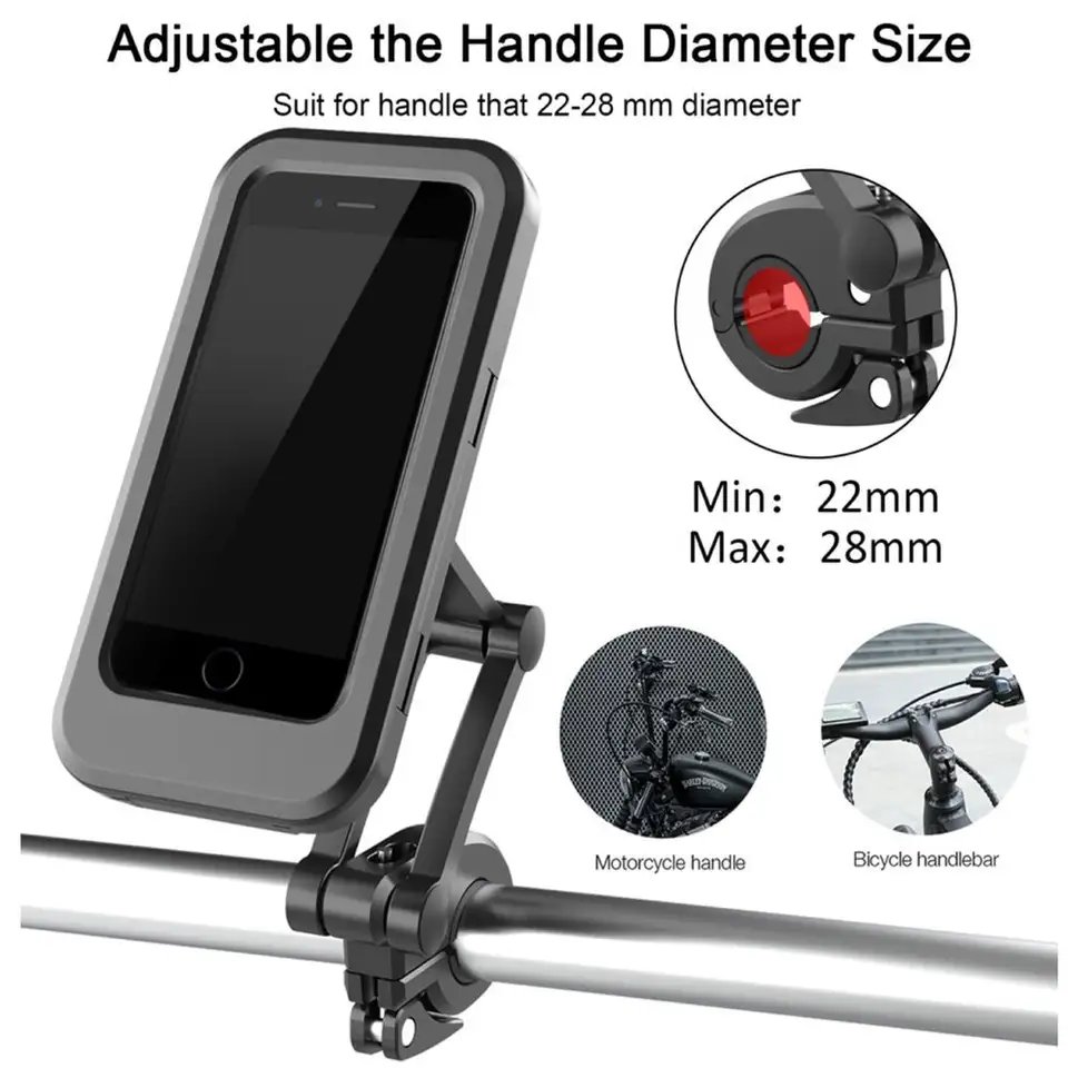 New Image Bicycle Motorcycle Phone Holder Universal 360 Rotation Rearview Mobile Phone Mount Holder For Bike E-Scooter Parts