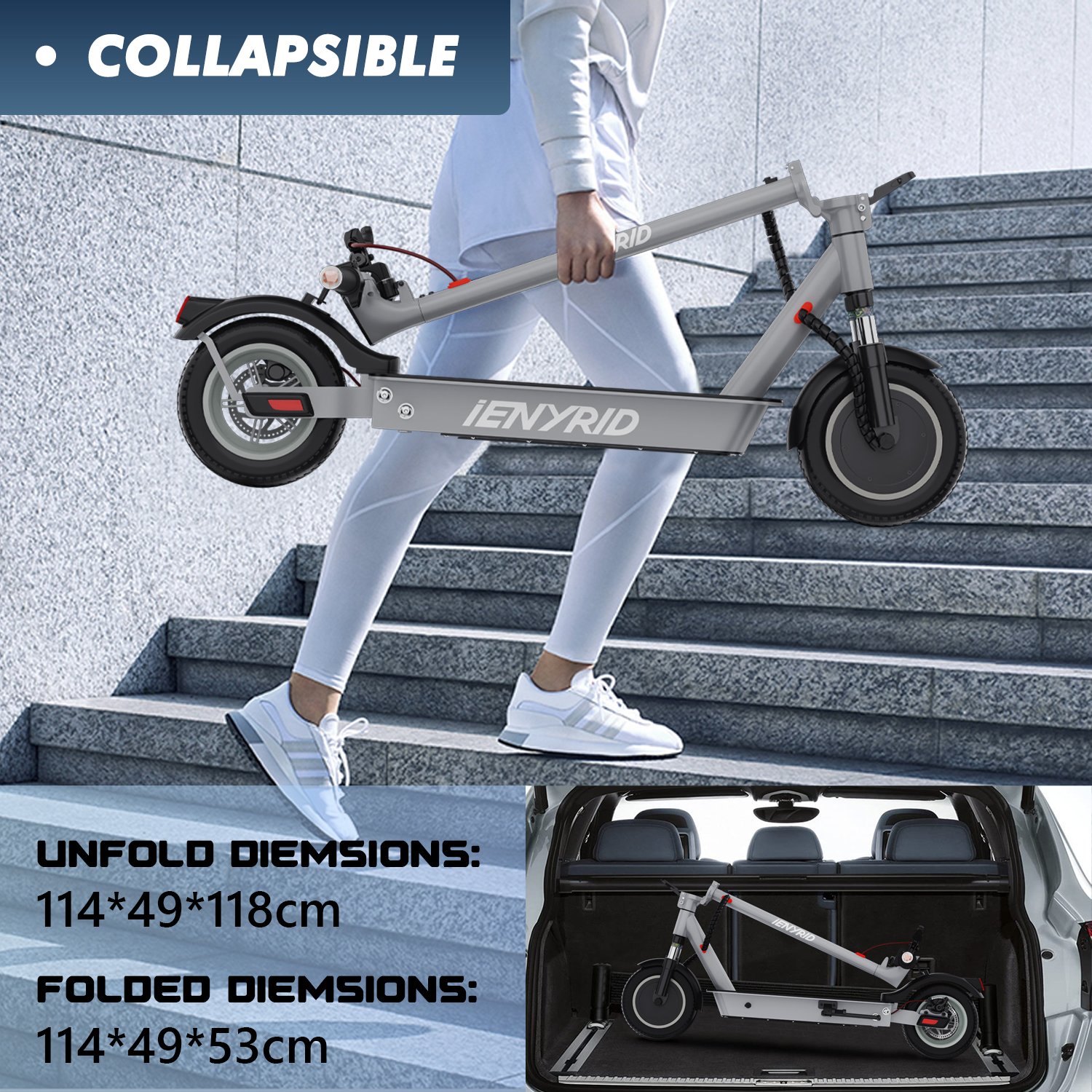 Fast Delivery From US Warehouse iENYRID M1 Adult Folding Electric Scooter 500W Escooter E Scooters