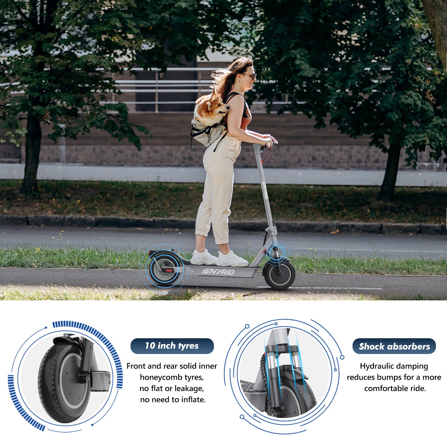 Fast Delivery From US Warehouse iENYRID M1 Adult Folding Electric Scooter 500W Escooter E Scooters