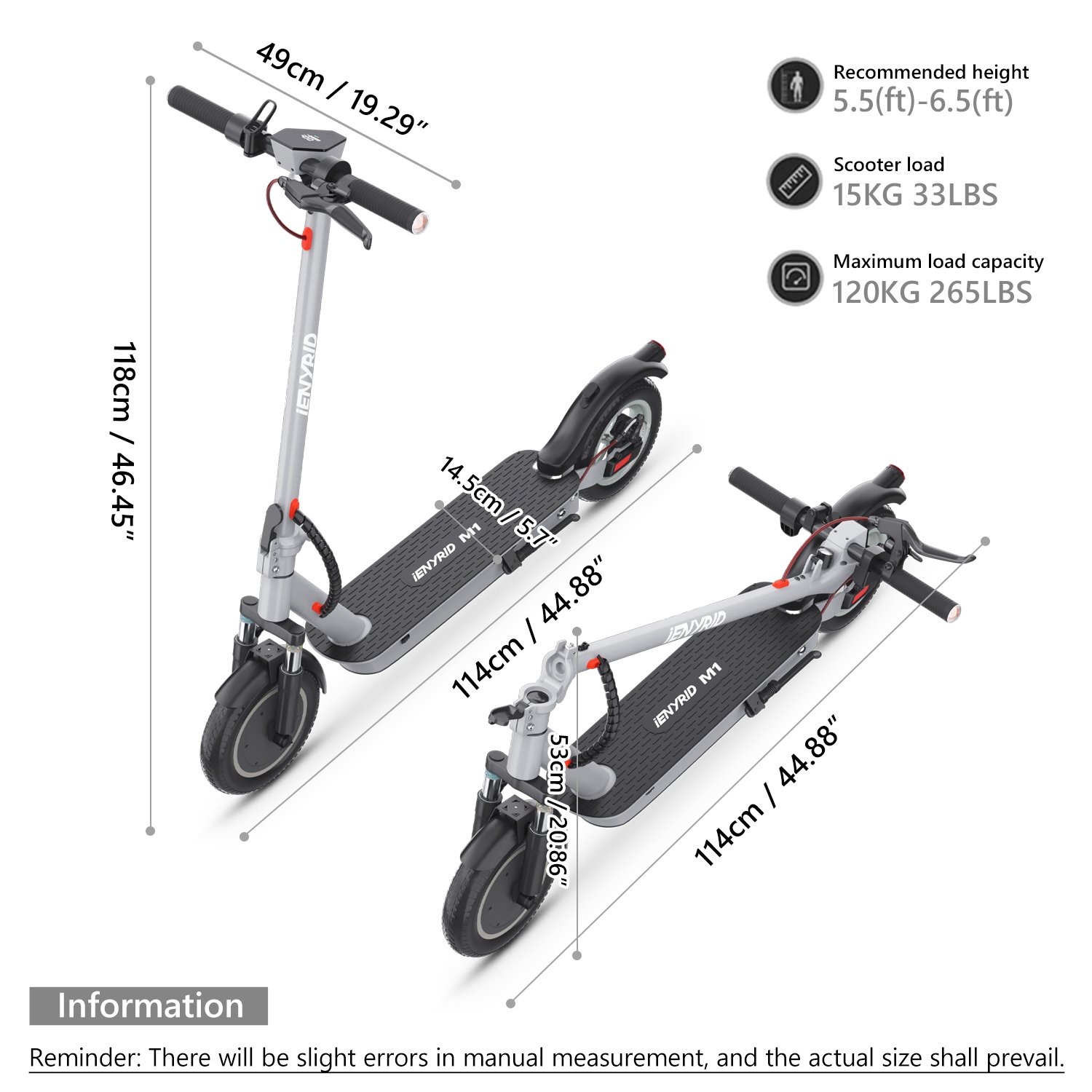 Fast Delivery From US Warehouse iENYRID M1 Adult Folding Electric Scooter 500W Escooter E Scooters