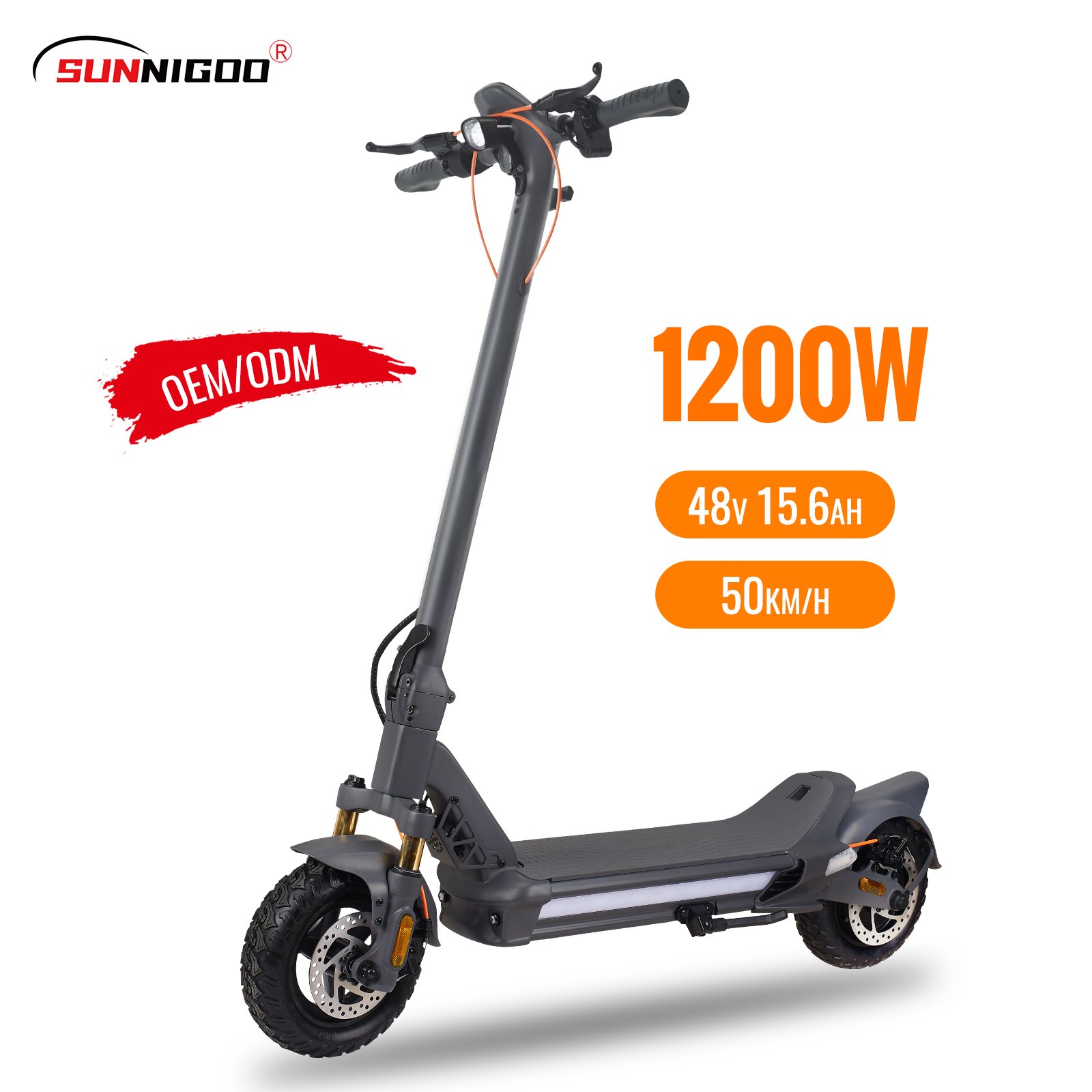 1200W Folding Electric Scooters 48V 15.6Ah Custom Adults E Scooters With Fingerprint Lock Smart Scooter Electric In China
