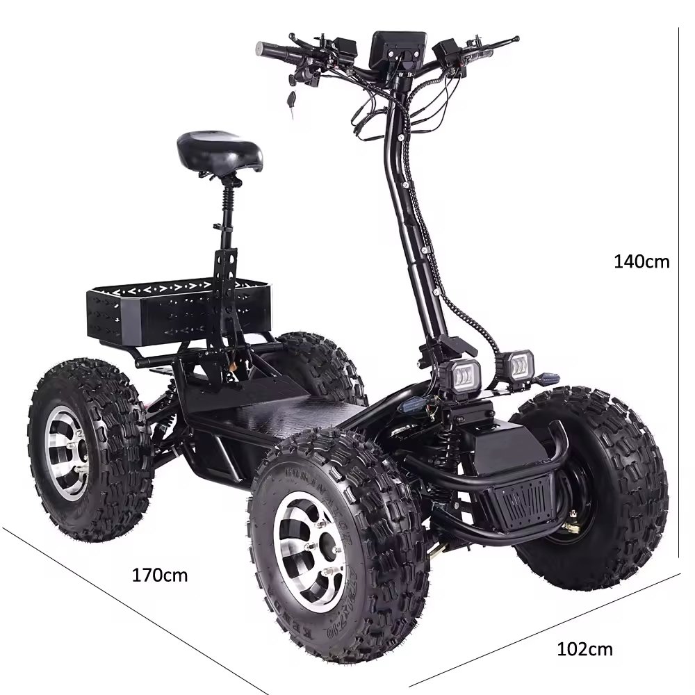 Heavy-Duty Off-Road 6000W Powerful Foldable Beach ATV Electric Scooter with Lithium Battery Power