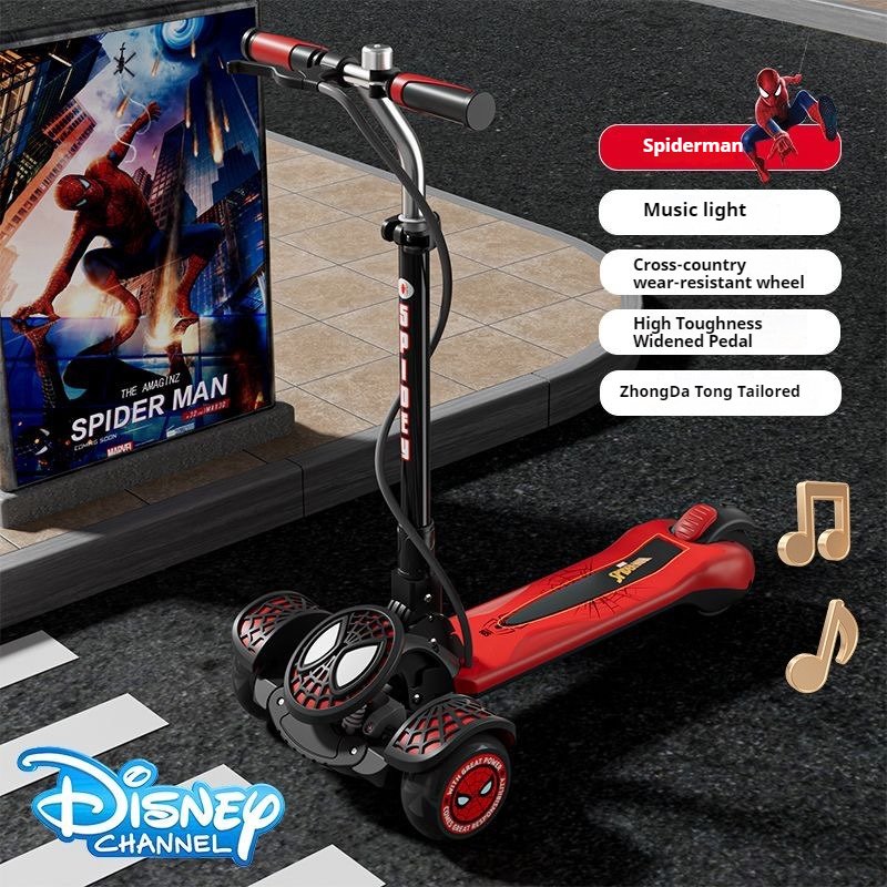 Factory Wholesale Hot Sale Cheap Price Three Wheel Kids Scooter Spider-Man Cartoon Pattern Scooter