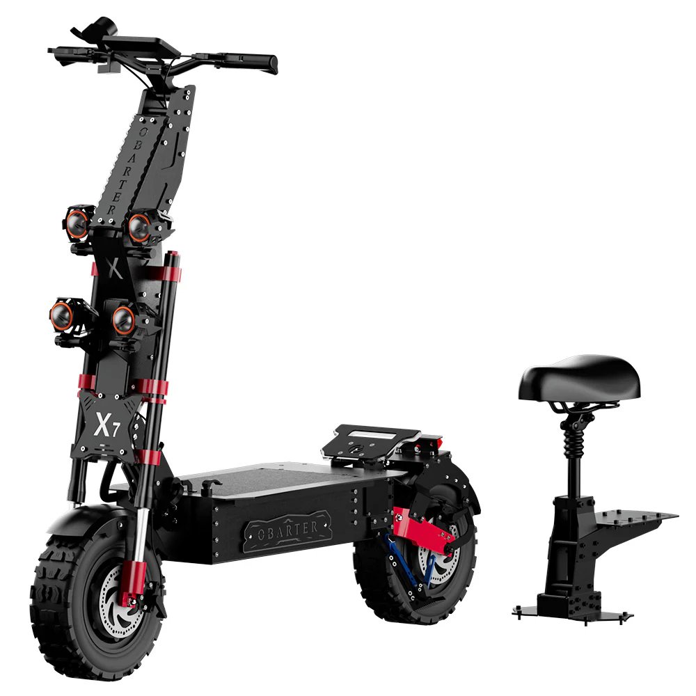 OBARTER X7 14" Super Off-Road Electric Scooter 2*4000W Motors 60V 60Ah Battery With Seat