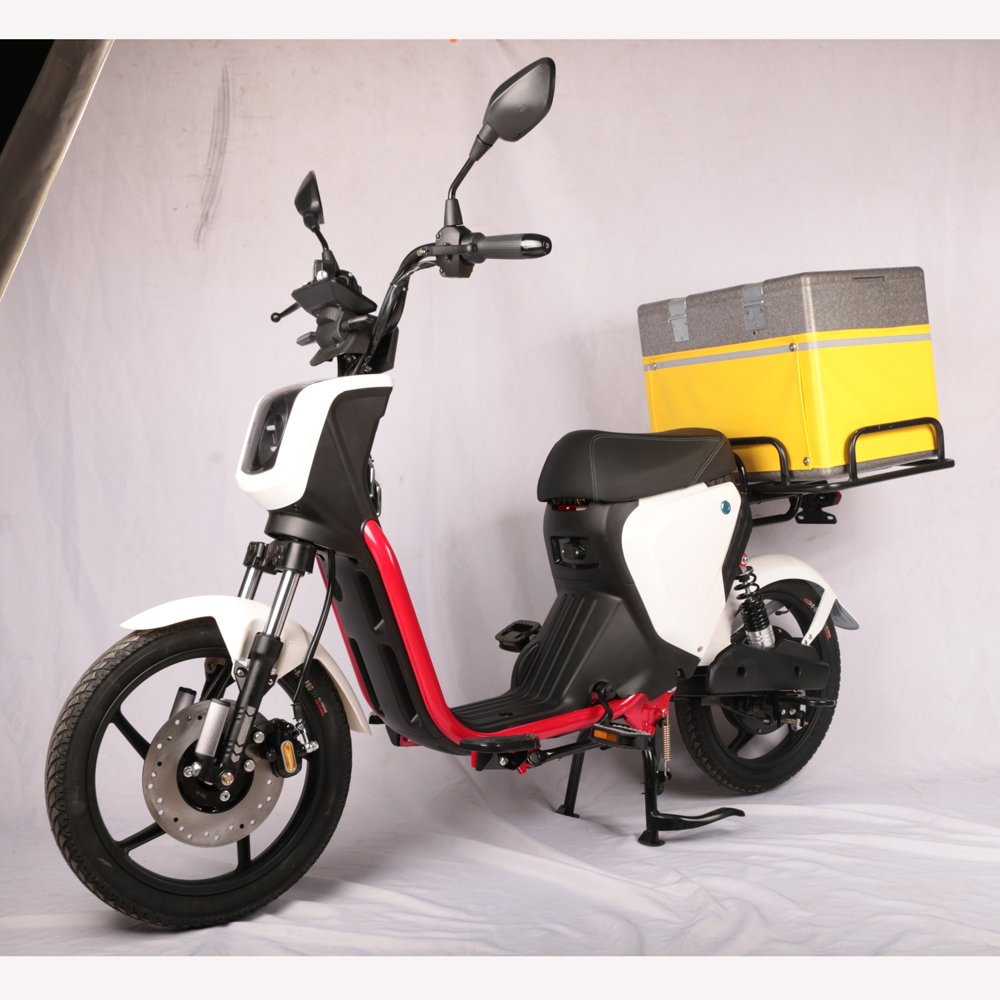 Long range adult pedal assist cargo fast food pizza delivery rear rack / baby seat electric moped scooter motorcycle motorbike