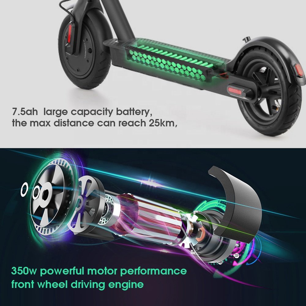 8.5/10 Inch Electric Scooter 350/500W Fold E Scooter 36v10.4Ah15Ah Adult Scooter 30-60km Endurance Waterproof