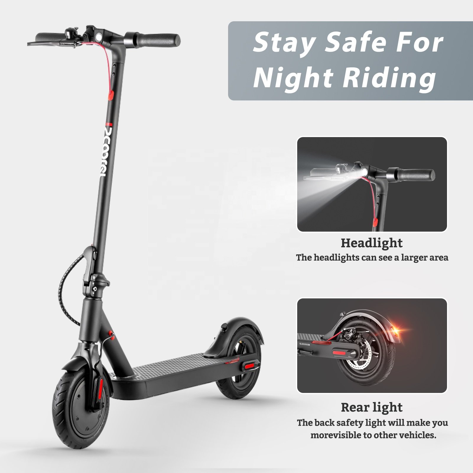 8.5/10 Inch Electric Scooter 350/500W Fold E Scooter 36v10.4Ah15Ah Adult Scooter 30-60km Endurance Waterproof
