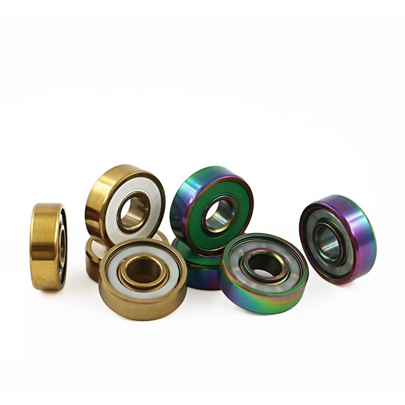 Gold Titanium 608RS Skateboard Scooter Bearing with custom Logo Package Waterproof Chrome Bearings for Inline Skating