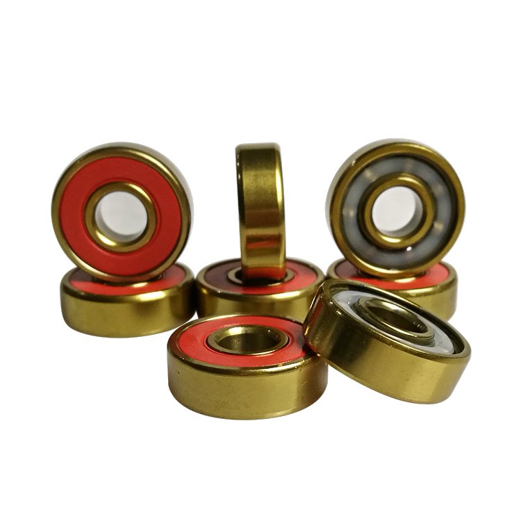 Gold Titanium 608RS Skateboard Scooter Bearing with custom Logo Package Waterproof Chrome Bearings for Inline Skating