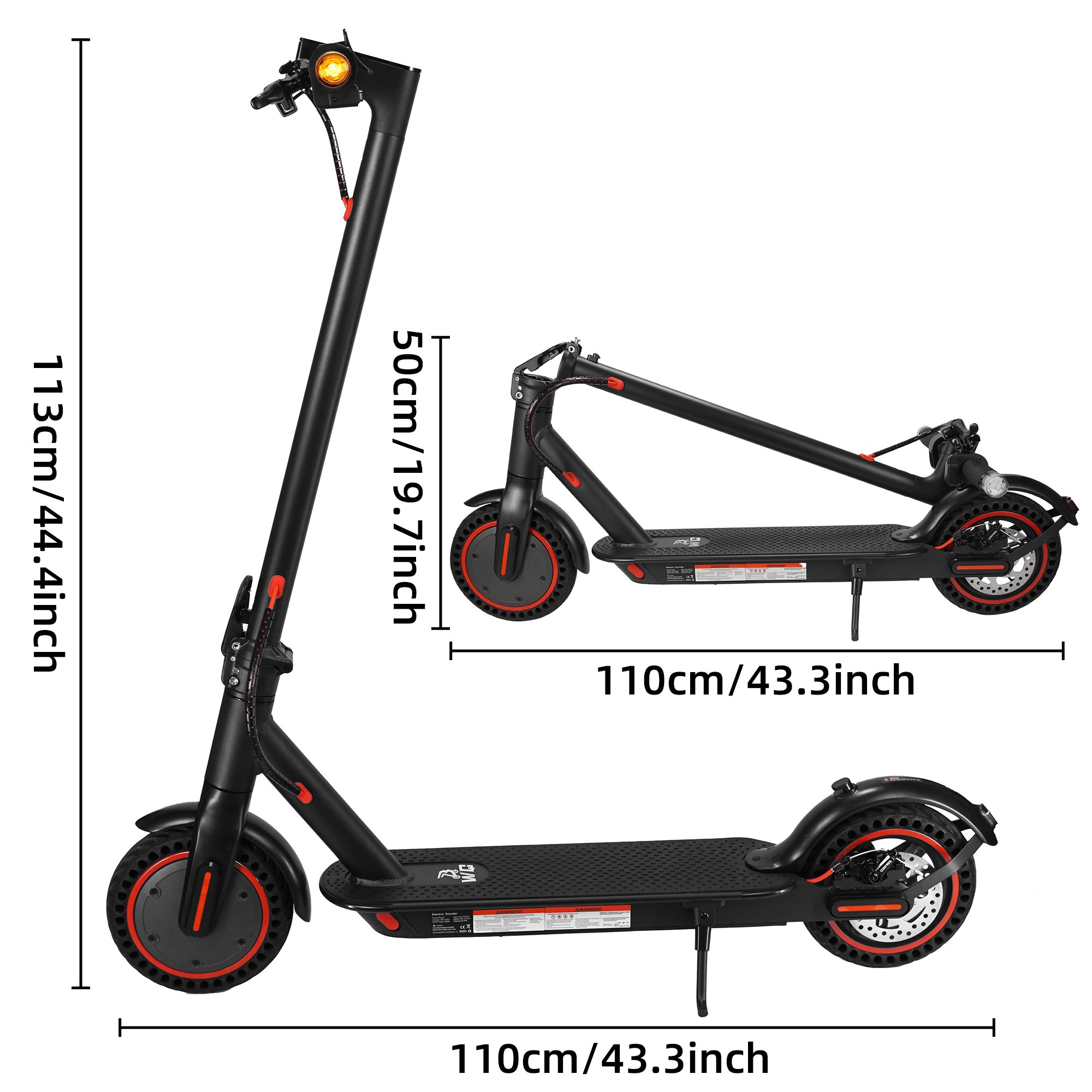 Germany warehouse drop shipping 250w 350w power long range front turn signals foldable adults electric scooter