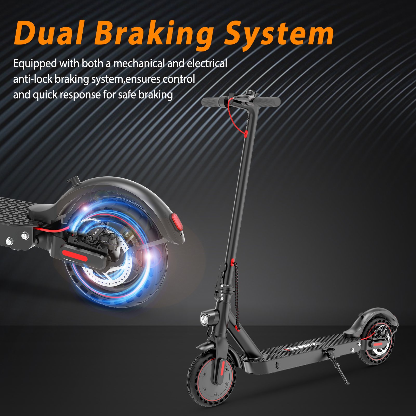 iScooter i9Pro Electric Scooter for Adults Up to 17 Miles Long Range19 MPH 350W Motor 8.5' Solid Tires Dual l Suspensions APP