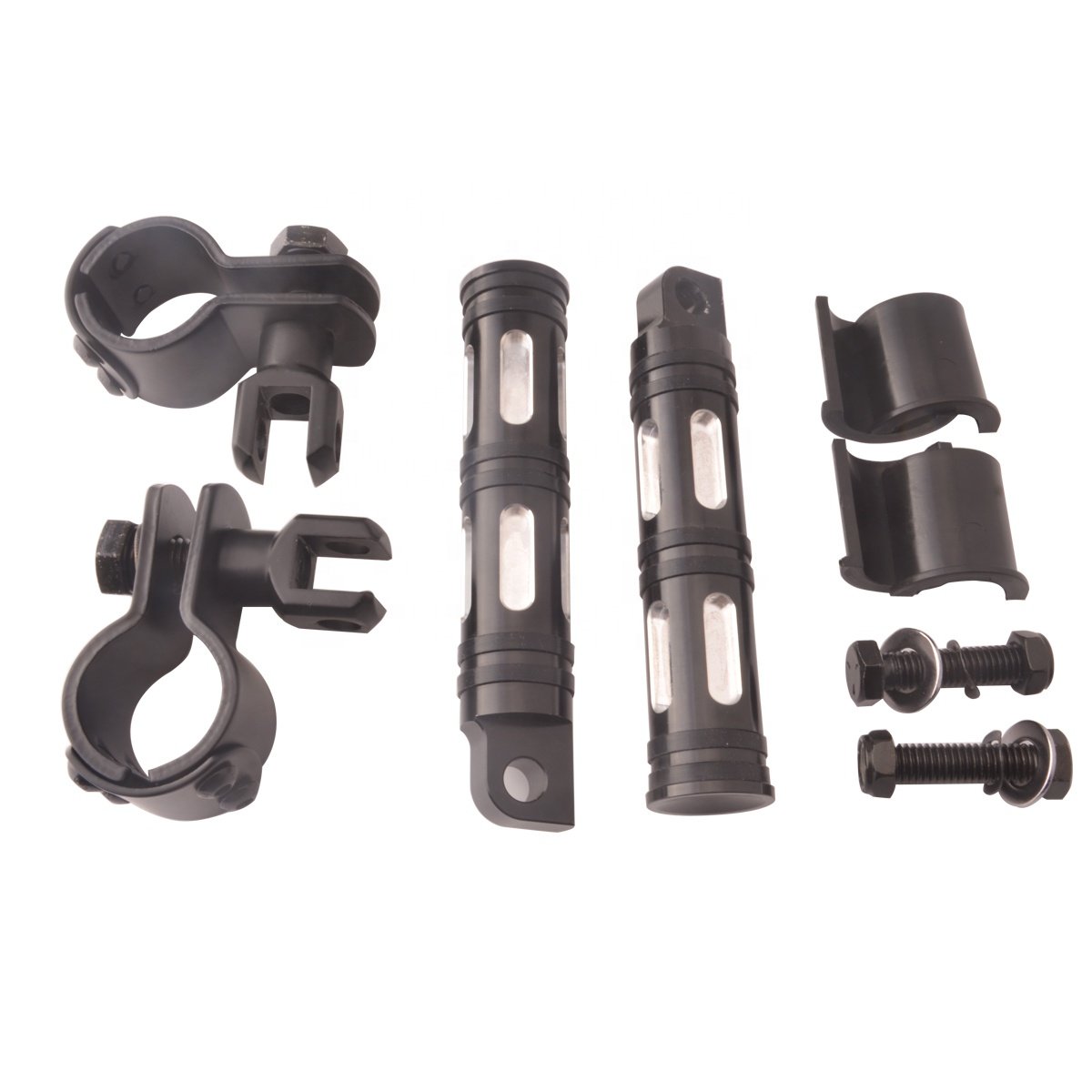 CNC Aluminum Motorcycle Part 8mm Universal Pedals Folded Footrest Footpeg For Motorcycles Mopeds Karts Scooters Black