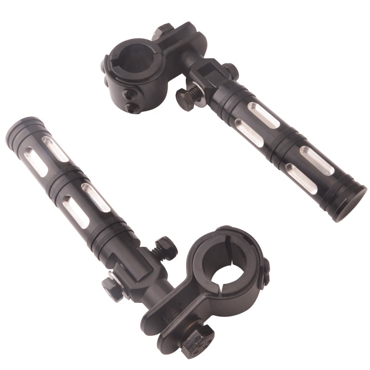 CNC Aluminum Motorcycle Part 8mm Universal Pedals Folded Footrest Footpeg For Motorcycles Mopeds Karts Scooters Black