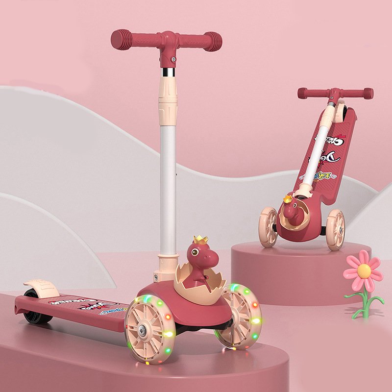 The best-selling and cheapest kids scooters a three in one foldable PU flash wheel scooter kids with seats