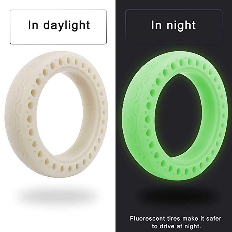 8.5inch Honeycomb Rubber Fluorescent Solid Tire Scooter Luminous Hollow Wheel Tyre Solid Fluorescent Tire for M365 pro pro2