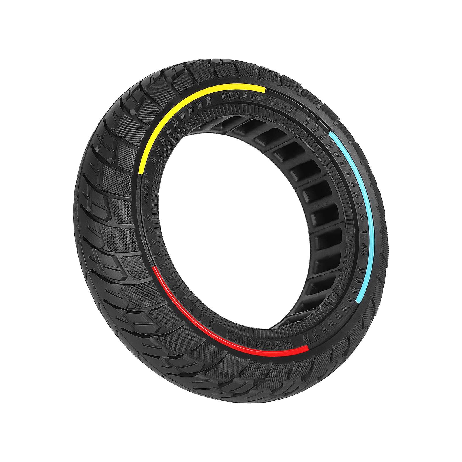 Ulip 10*2.5(60/70-6.5) solid tire with three colours circle(45mm slot) Repair Spare Parts Wheels
