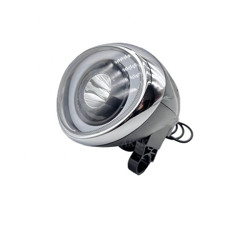 LED Angel eye headlights with Bluetooth Display Motorcycle Nighttime headlights for CocoCity Electric Harley Scooter Parts