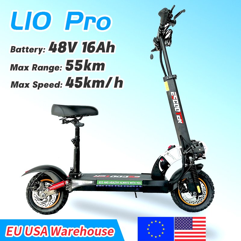 EU USA warehouse stock Dropshipping 10 inch Foldable 48V 16AH 800W powerful 2 Wheel Electric Scooters For Adult with seat