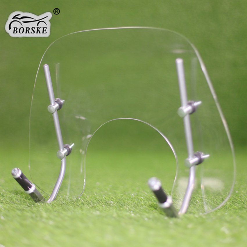 BORSKE Wholesale Motorcycle Windshield Deflectors Clear Windscreen Vespa Parts Scooter Windshield For Vespa Sprint Primavera 150