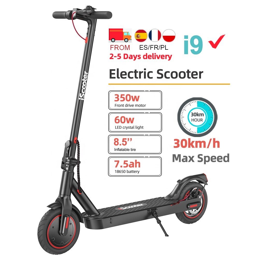 Mobile phones app connect 350W iScooter i9 elektro scooter trotinette electrique kick adult folding electric scooter wholesale