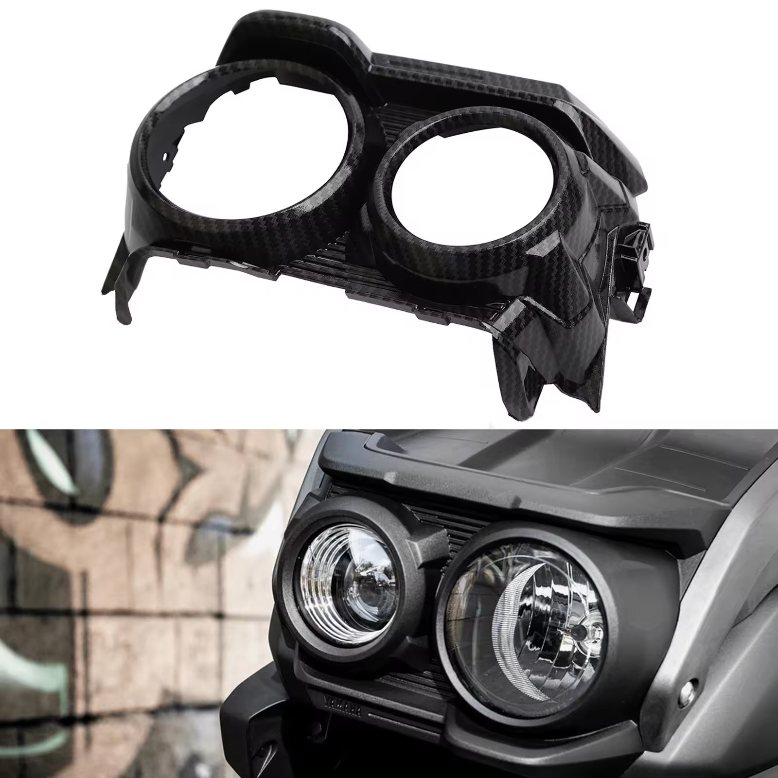 High quality Carbon Fiber Headlight Cover for yamaha tank zuma gy6 125 motorcycle
