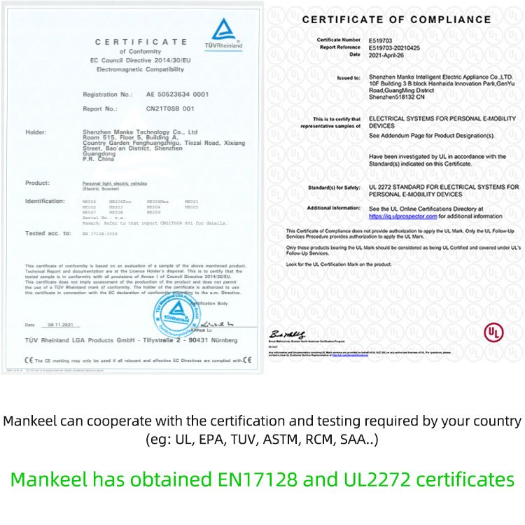 Mankeel Silver Wings  Eu Warehouse 25Km/H 350W 9Ah Lithium Battery 10 Inch Scooter Adults Electric Scooters