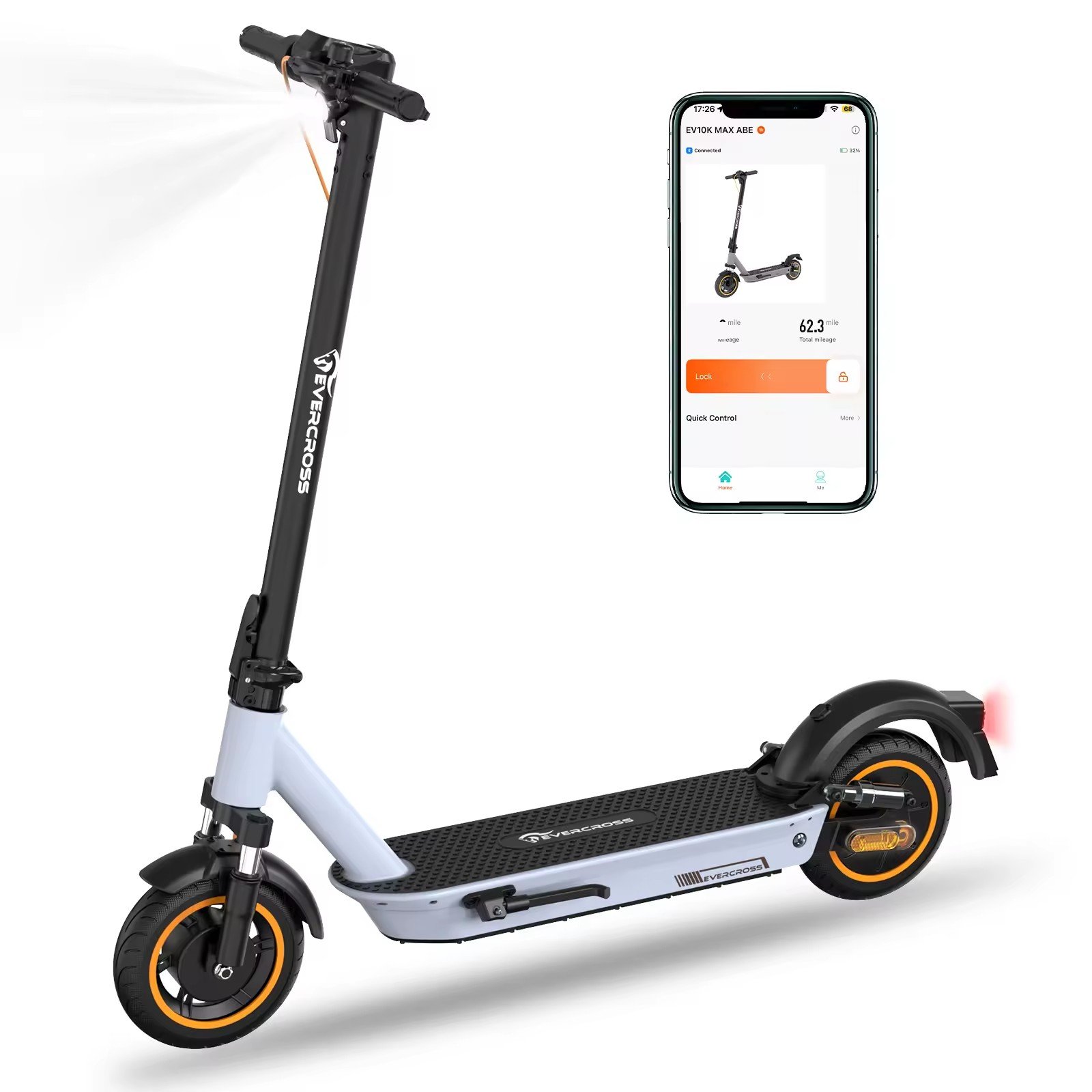 EU Warehouse EVERCROSS EV10K MAX Electric Scooter for Adult 55KM Range 400W 20km/h Folding E scooters