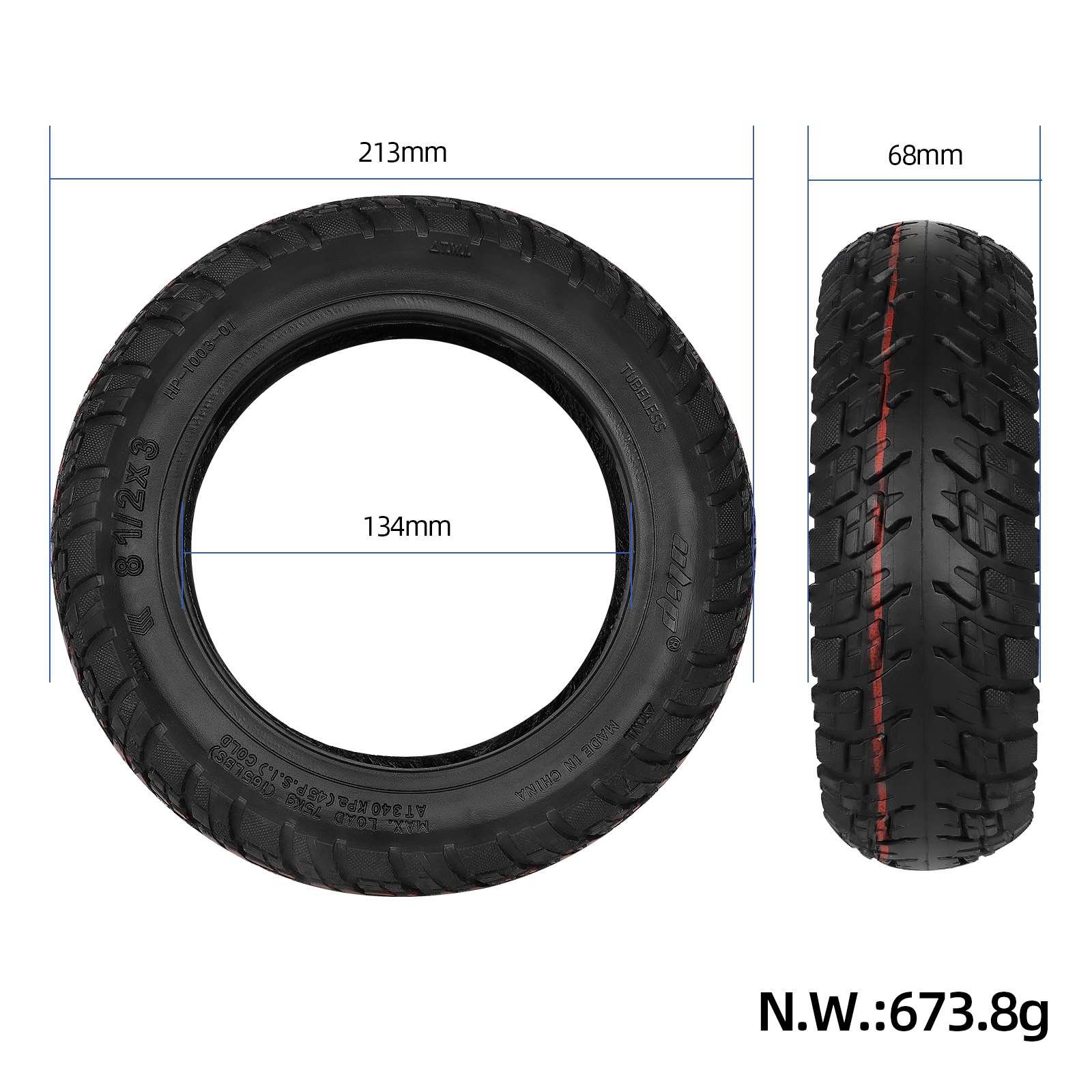 8.5x3 Vacuum Tire With Self-Repairing Liquid 8.5 Inch Off-Road Tubeless Tyre For M365 Pro Kugoo G2 Pro Scooter Repairment Parts