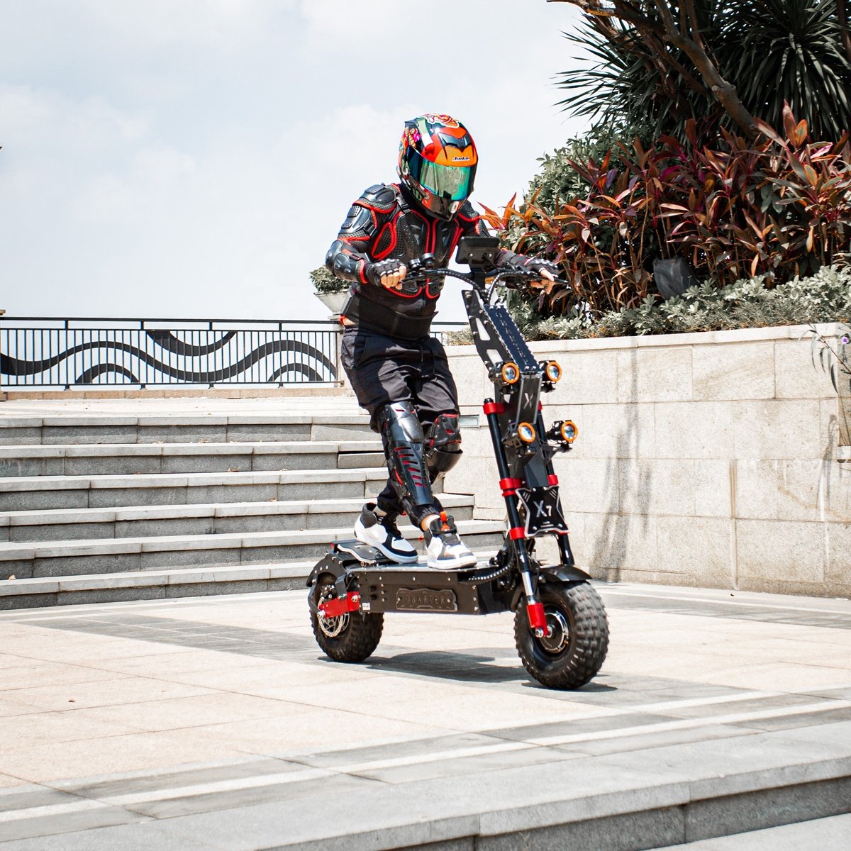 X7 5000W 10000W Electric scooter speed 100 km/h 14 inches large electric scooter off-road dual drive with seat